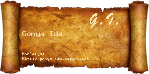 Gonya Ida névjegykártya